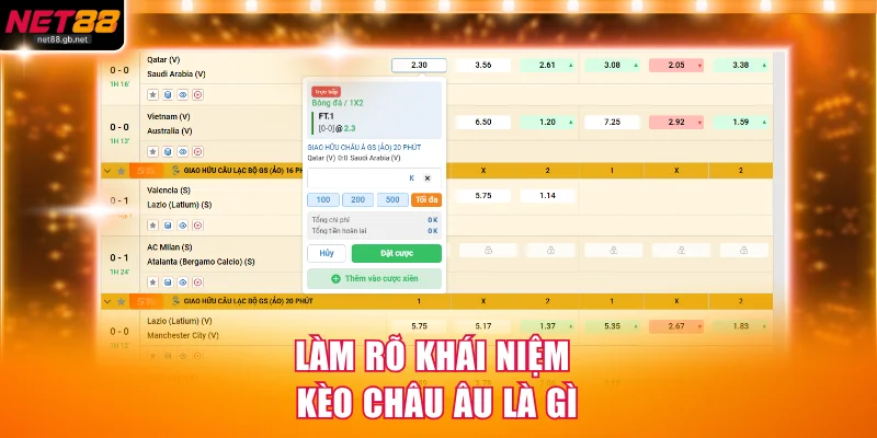 Làm rõ và chi tiết khái niệm kèo châu Âu là gì