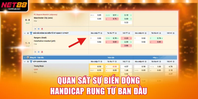 Quan sát sự biến động handicap rung từ ban đầu
